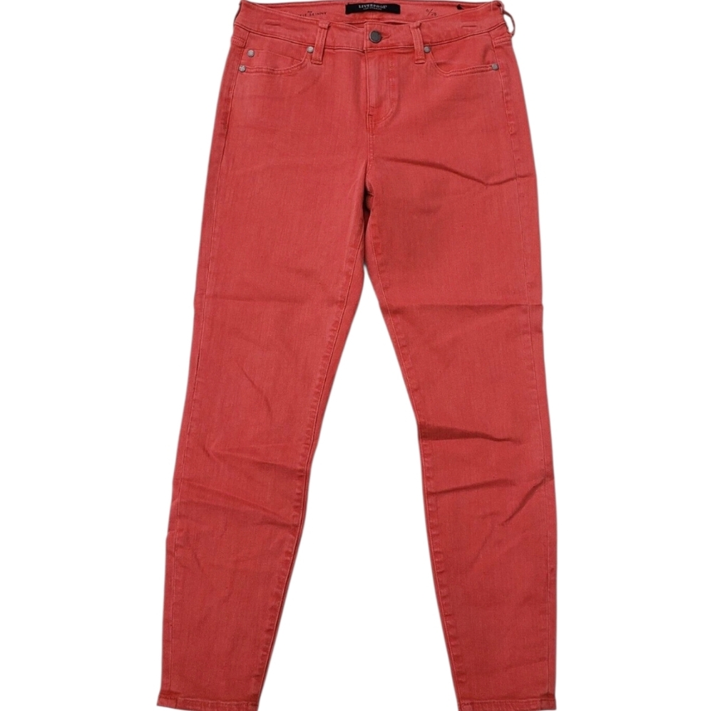 Liverpool The Ankle Skinny Jeans Mid Rise Women In Mineral Red  Size 8/29
